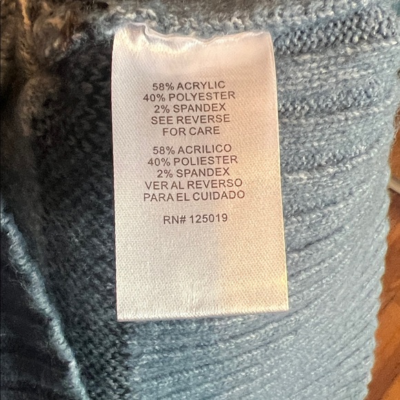 Joseph A. Apres Ski Fair Isle Mock Neck Sweater | Cream, Brown & Blue Size L - Picture 6 of 6